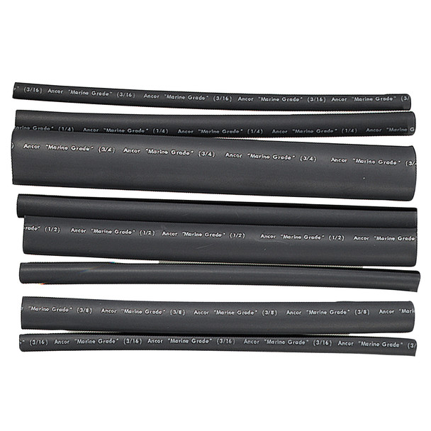 Ancor Adhesive Lined Heat Shrink Tubing - 8-Pack, 6", 2\/0 AWG, Black  [301506]