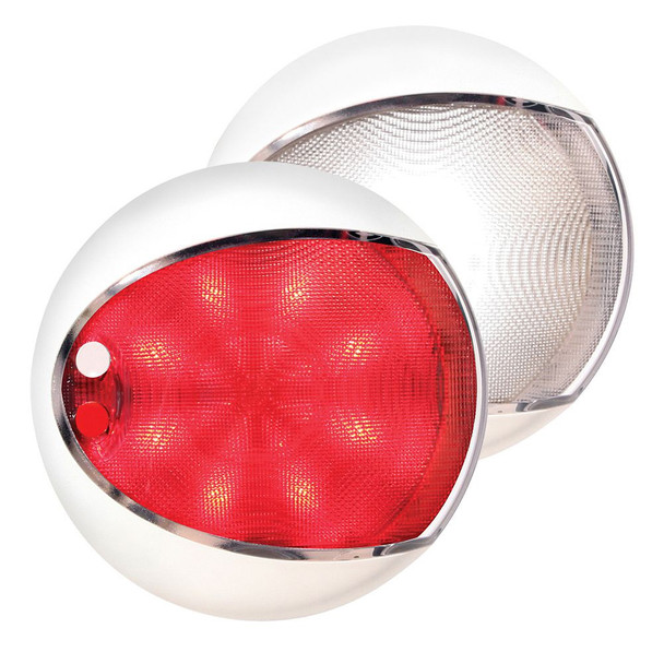 Hella Marine EuroLED 130 Surface Mount Touch Lamp - Red\/White LED - White Housing [959950121]
