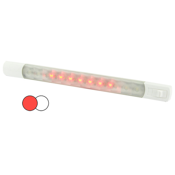 Hella MarineSurface Strip Light w\/Switch - White\/Red LEDs - 12V [958121001]