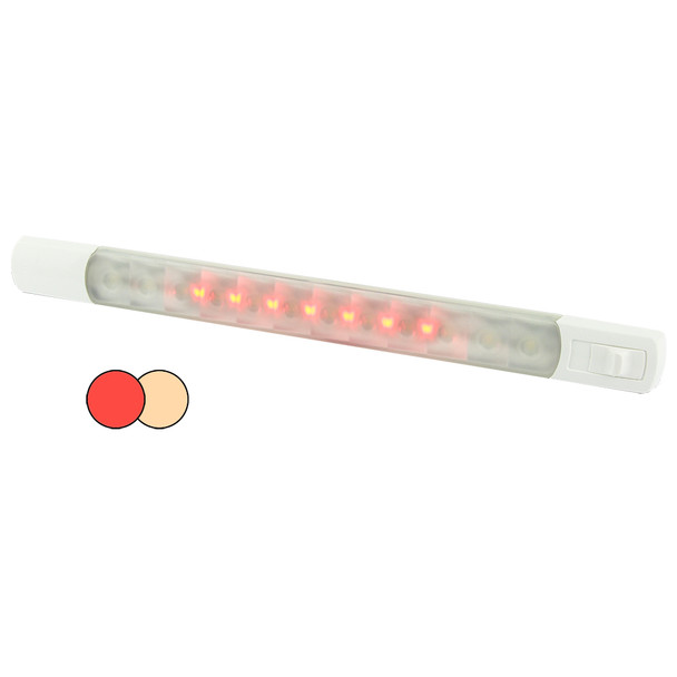 Hella MarineSurface Strip Light w\/Switch - Warm White\/Red LEDs - 12V [958121101]