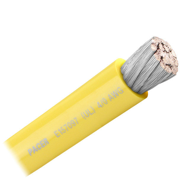 Pacer Yellow 4\/0 AWG Battery Cable - Sold By The Foot [WUL4\/0YL-FT]
