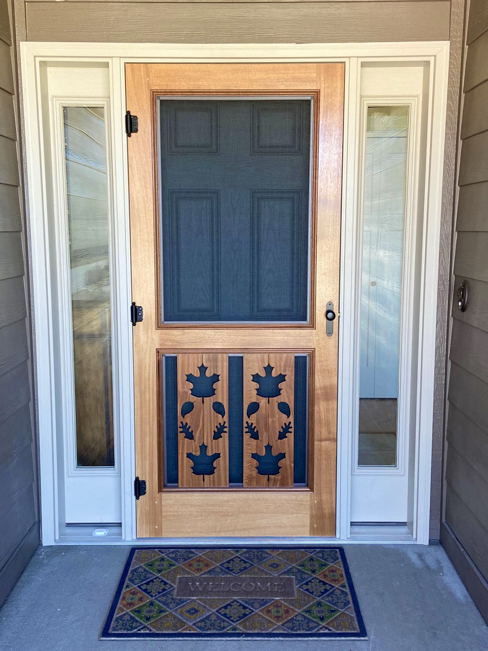 Custom Wooden Screen Doors Leaves Screen Door Montana Screen Doors