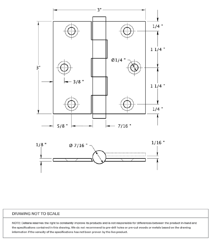 door hinge drawing