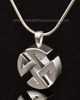 Cremation Pendant 14k White Gold Celtic Round Keepsake