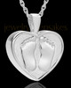Cremation Pendant 14k White Gold In My Heart