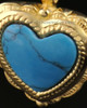 Cremation Heart 14k Gold Turquoise Pendant