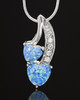 Sterling Silver Blue Treasures of the Heart Cremation Urn Pendant