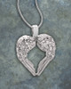 Angel Wing Cremation Ash Pendant Heart In Sterling Silver