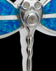Silver Blue Delicate Dragonfly Cremation Urn Pendant