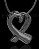 Black Plated Ribboned Heart Cremation Urn Pendant