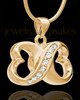 Gold Plated For All Time Hearts Cremation Urn Pendant