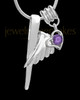 Sterling Silver Grace Cremation Urn Pendant - February