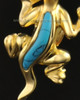 14k Gold Gecko with Turquoise Keepsake