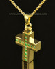 14k Gold Spring Cross Cremation Necklace