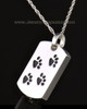 14k White Gold Taking a Stroll Rectangle Pet Keepsake