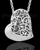 Stainless Intricate Heart Urn Pendant