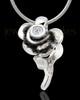 Black Plated Confident Rose Cremation Urn Pendant