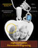 December Stainless Steel Memories Heart-Shaped Photo Engraved Pendant