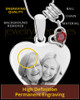 January Stainless Steel Memories Heart-Shaped Photo Engraved Pendant