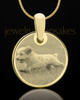Photo Engraved Round Pet Pendant Gold Plated over Stainless Steel
