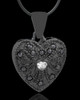 Black Plated Noble Heart Keepsake Jewelry