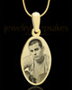 Photo Engraved Oval Pendant Gold Plated over Stainless