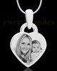 Photo Engraved Small Heart Pendant Stainless Steel