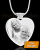 Engraved Heart Photo Pendant Necklace For Ashes Stainless Steel