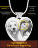 Photo Engraved Heart Stainless Cremation Pet Pendant