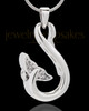 Sterling Silver Jeweled Whale's Tail Cremation Pendant