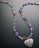 Elsie Necklace Purple Beads Heart Keepsake