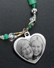 Molly Green Bead Necklace and Engraving Heart