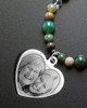 Meadow Heart Photo Engraved Bead Necklace