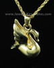 Cremation Urn Necklace Gold Plated Swan