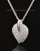 Memorial Locket 14K White Gold Blaze Heart