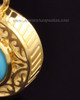 Keepsake Cremation Jewelry Gold Vermeil with Turquoise