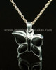 Memorial Necklace 14K White Gold Night Butterfly Keepsake