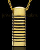 Cremation Urn Pendant 14K Gold Grooved Cylinder Keepsake