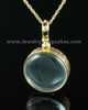 Keepsake Jewelry Gold Vermeil Round Glass Pendant