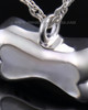 Pet Memorial Pendant Milky Bone - Sterling Silver - Engravable