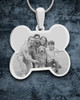 Silver Doggie Bone Photo Engraved Pendant