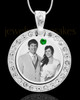 May Birthstone Gem Circle Photo Engraved Pendant