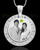 August Birthstone Gem Circle Photo Engraved Pendant