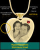 January Gold Plated Photo Engraved Heart Cremation Pendant