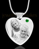 May Stainless Steel Photo Engraved Heart Cremation Pendant