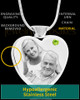 August Stainless Steel Photo Engraved Heart Cremation Pendant