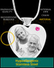October Stainless Steel Photo Engraved Heart Cremation Pendant