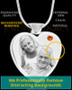 November Stainless Steel Photo Engraved Heart Cremation Pendant