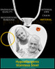 November Stainless Steel Photo Engraved Heart Cremation Pendant