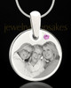 June Round Birthstone Stainless Steel Photo Pendant